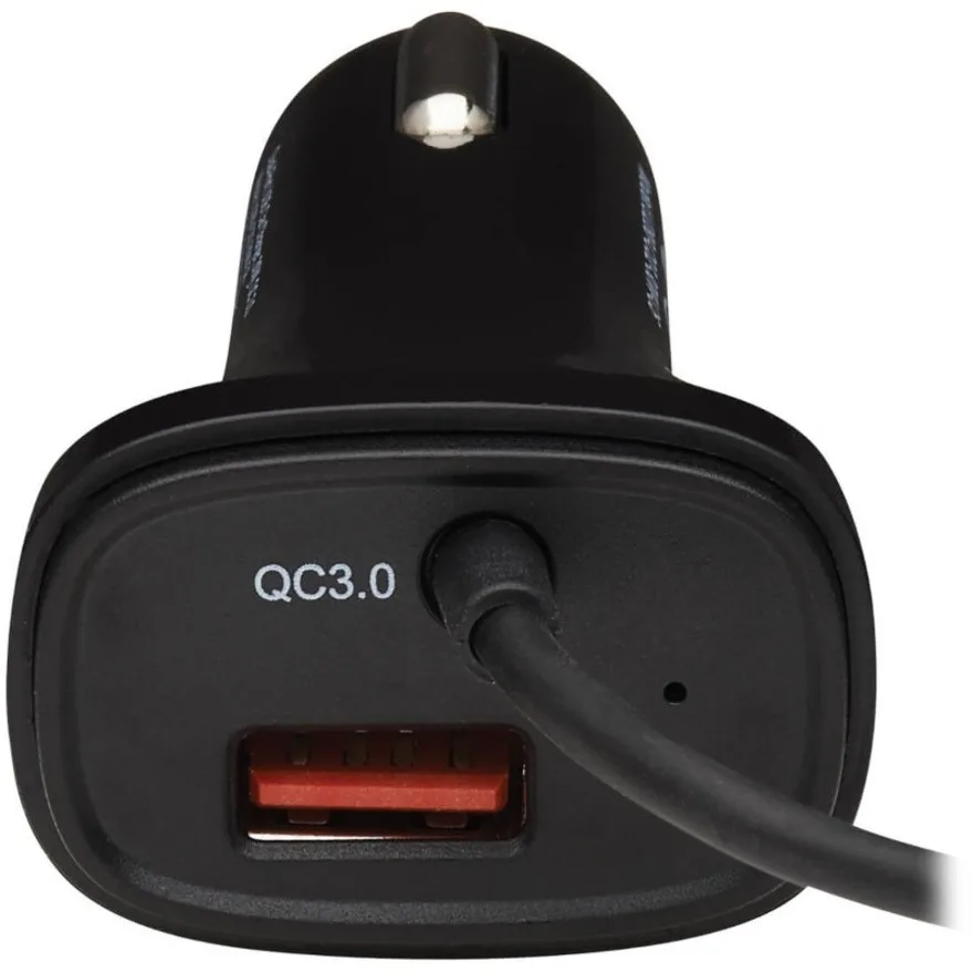 Tripp Lite Tripp Lite U280-C02-30W-C6 30W Dual-Port Car Charger with 6 ft Coiled USB-C Cable — product photo