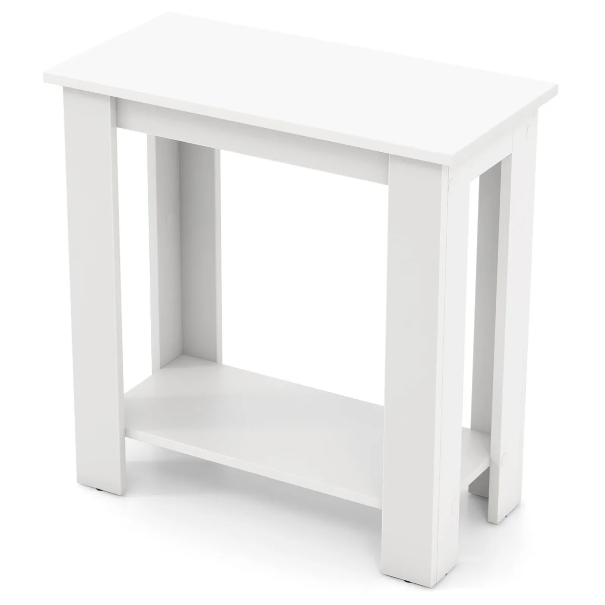SlickBlue SlickBlue 2-Tier End Table White 23.5x12x24in — product photo