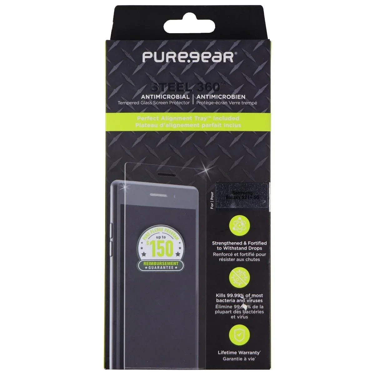 PureGear PureGear Steel 360 Tempered Glass Screen Protector for Samsung Galaxy S21+ 5G Clear — product photo