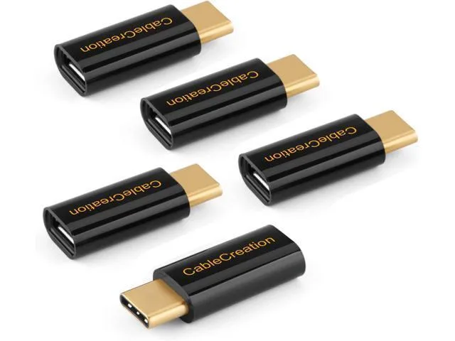 Manw Manw USB C to Micro USB Adapter 5-Pack 56K Resistor Black — product photo
