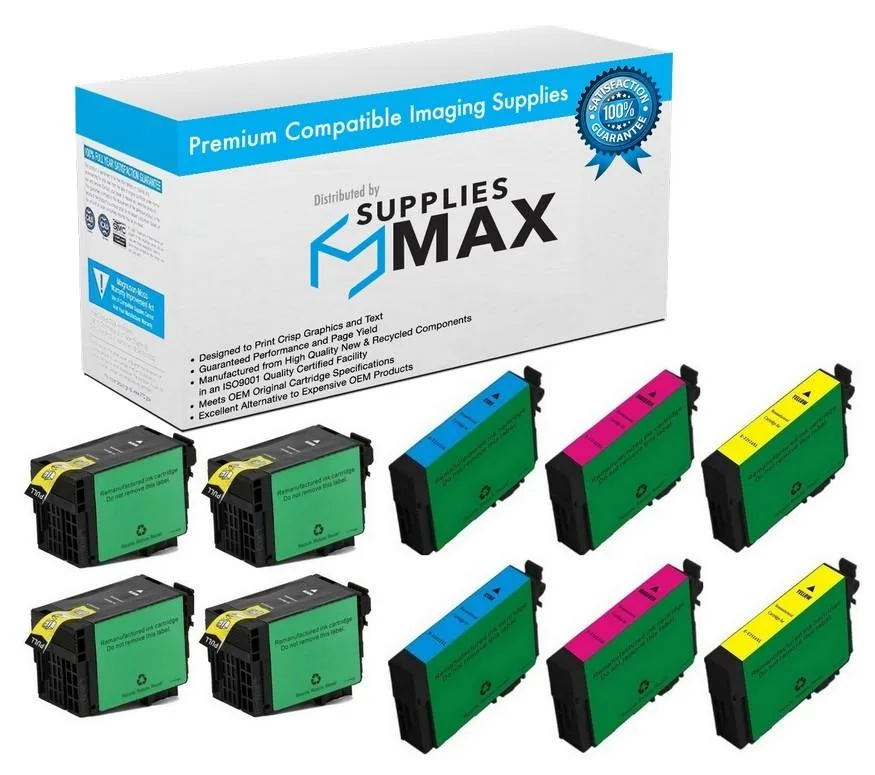 SuppliesMax SuppliesMax T252XL120-4B2CS Remanufactured Inkjet Combo Pack (4-BK/2-C/M/Y) — product photo
