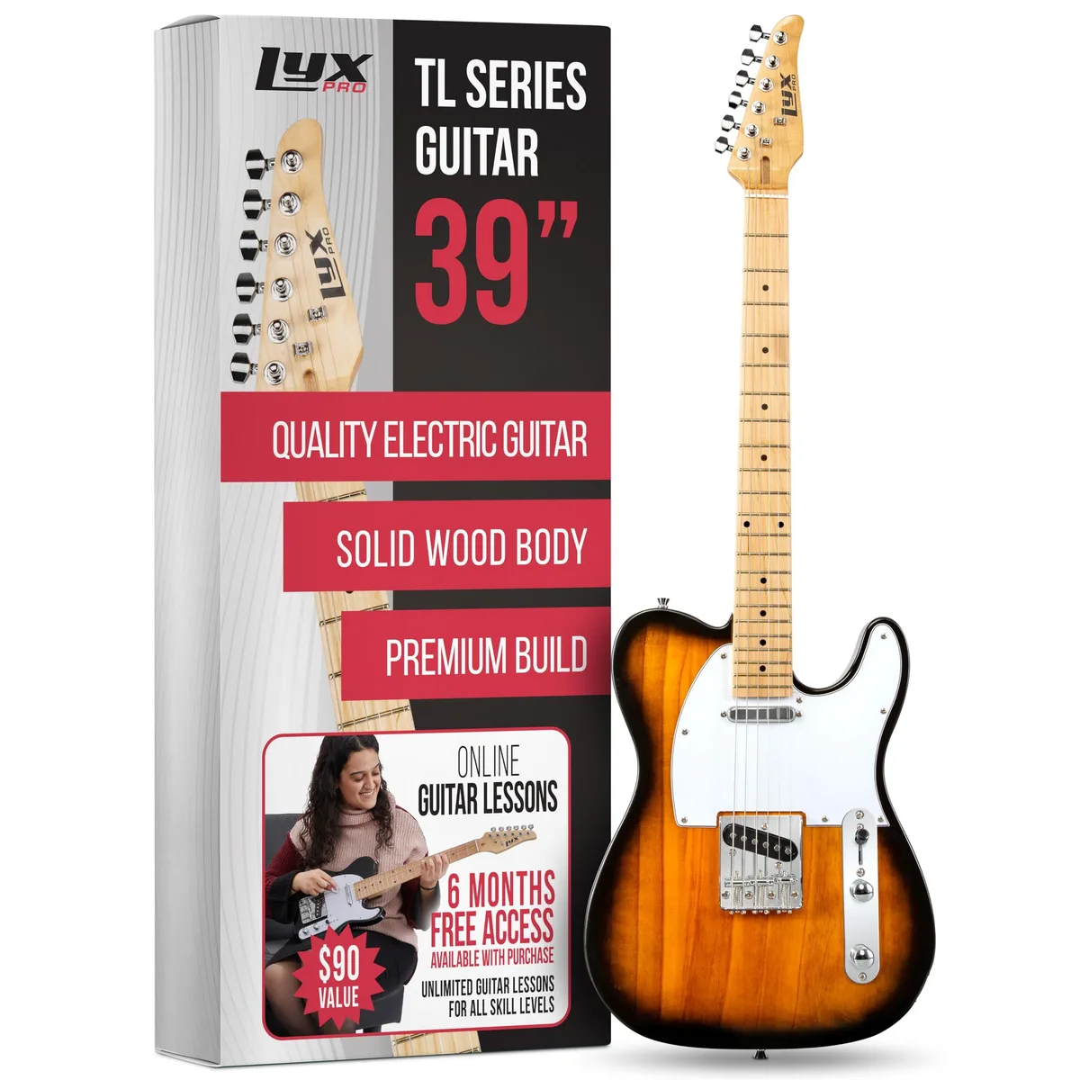 LyxPro LyxPro 39 Electric Guitar TL Series Sunburst — product photo