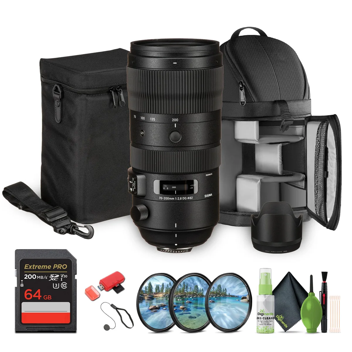 SIGMA SIGMA 70-200mm f/2.8 DG OS HSM Sports Lens for Nikon F Bundle 1 camera lens — product photo
