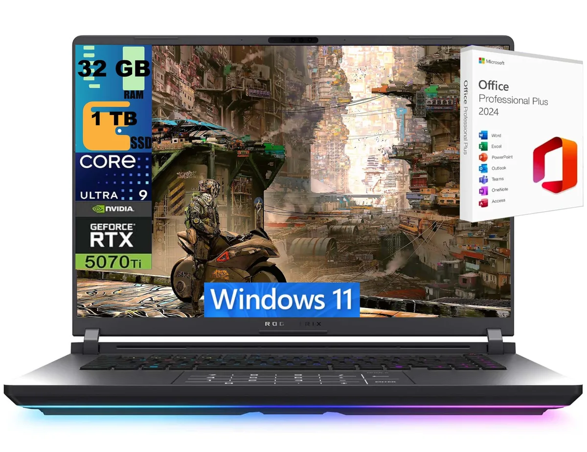 ASUS ASUS ROG Strix G16 16" 2.5K 240Hz Ultra 9 275HX RTX 5070 Ti 32GB 1TB gaming laptop — product photo