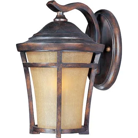 Maxim Balboa VX outdoor wall light, copper oxide finish, golden frost glass, 10 inch wide