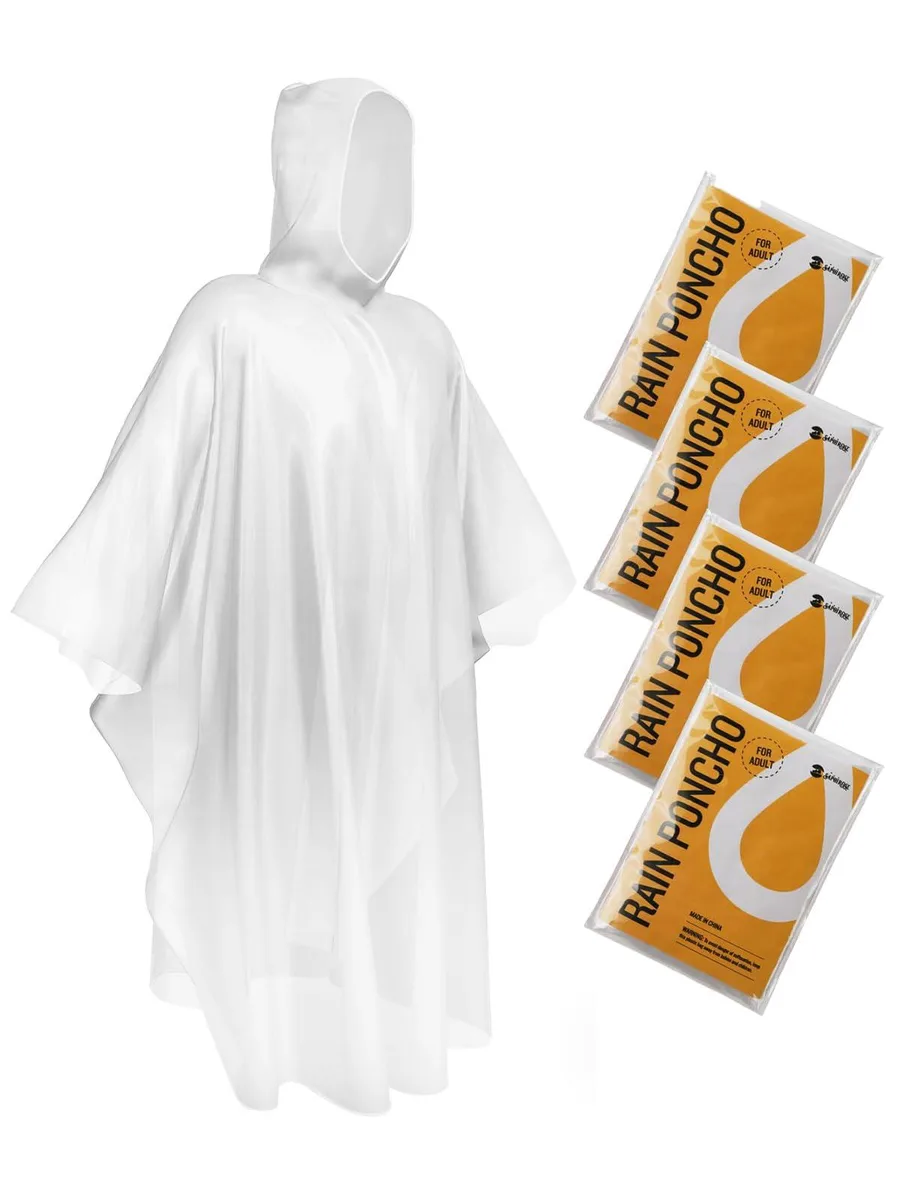  SaphiRose 822-4 Emergency Ponchos 4 Pack .035 mm — product photo