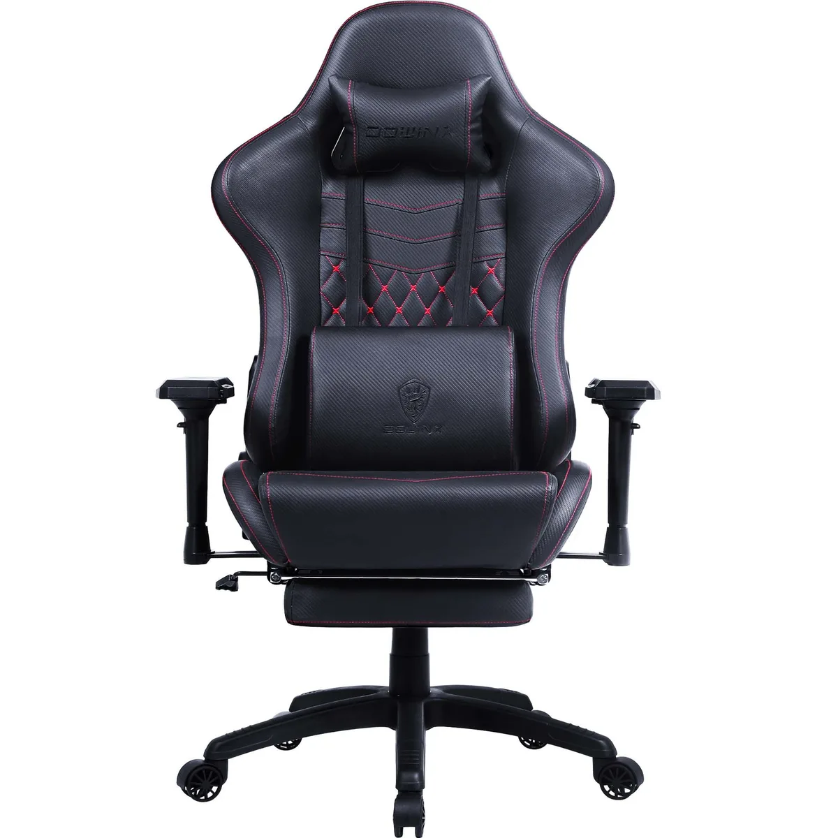 Dowinx Dowinx LS-6689SN gaming chair, black, 350 lb, 90-165° recline, massage lumbar, footrest, 4D armrests — product photo