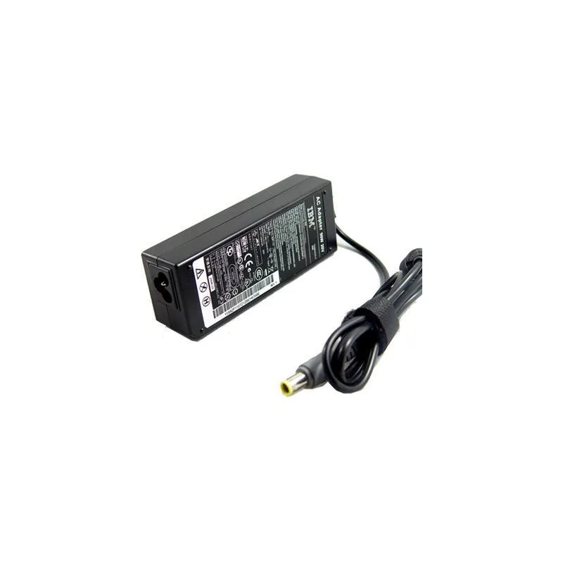 Rectangular black 65W AC adapter with cable and barrel connector