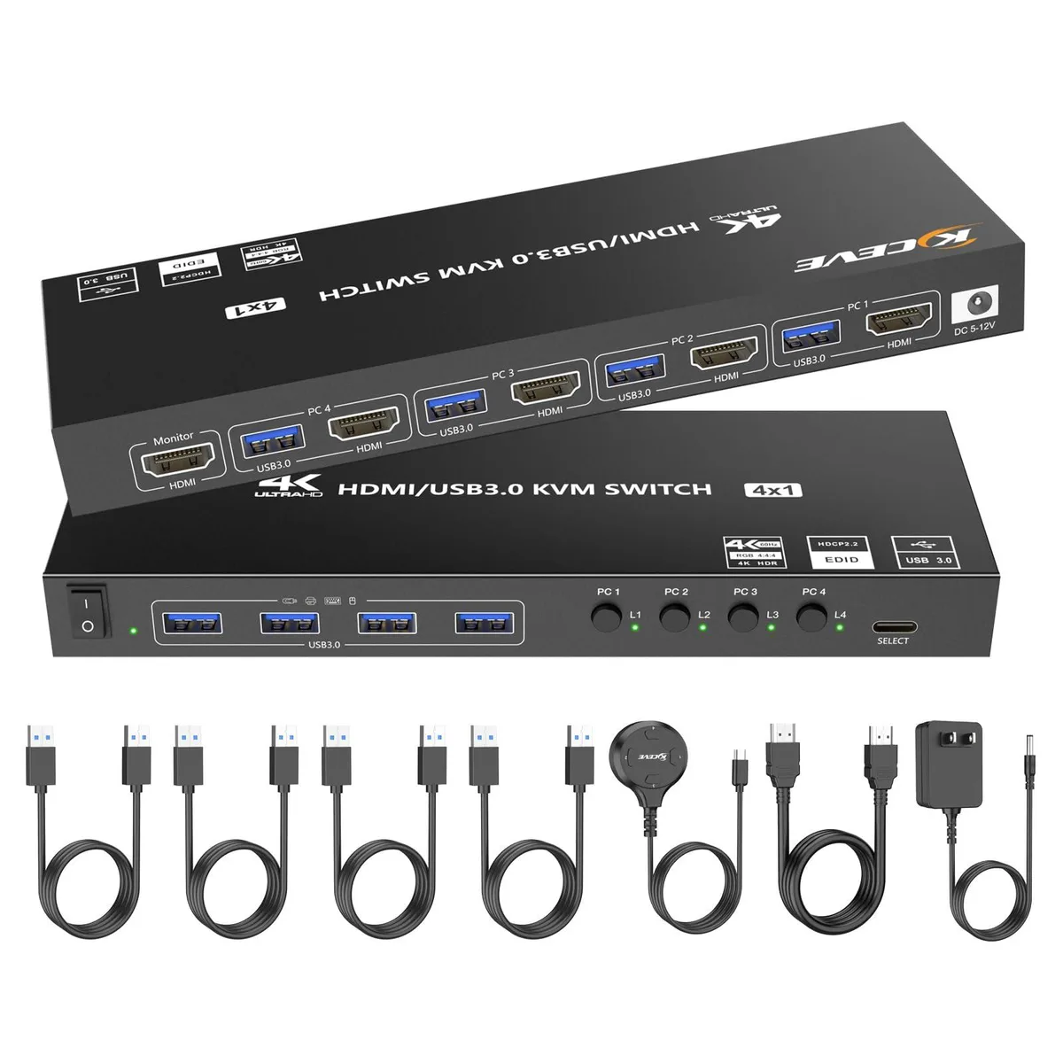 Vszerda Vszerda KC-KVM401A-US 4-Port HDMI KVM Switch 4K@60Hz 2K@120Hz — product photo