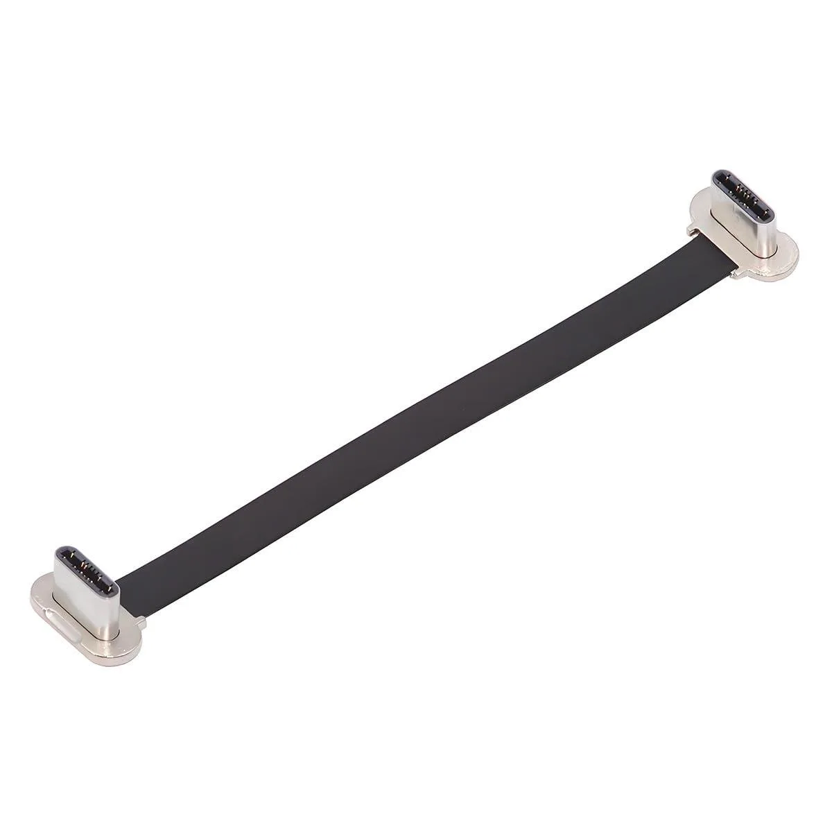 Fervit Fervit USB-C Male to Male 65W Cable Dual Angled 70mm Silver Plug — product photo