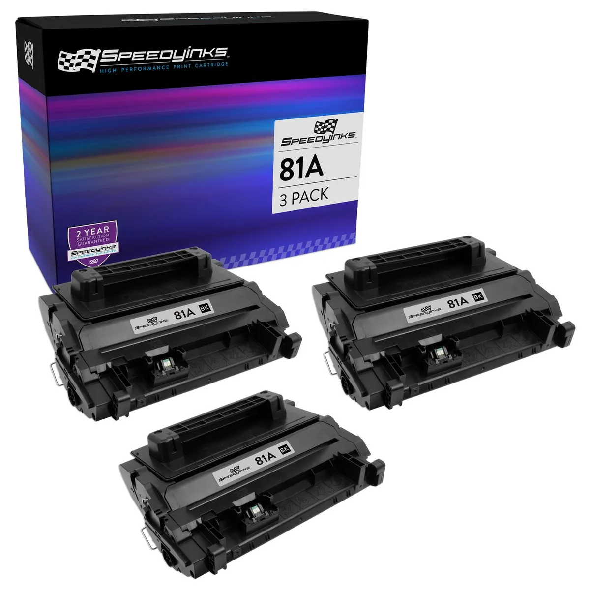 SpeedyInks SpeedyInks HP 81A CF281A Black Toner 3-Pack 10500 Pages — product photo