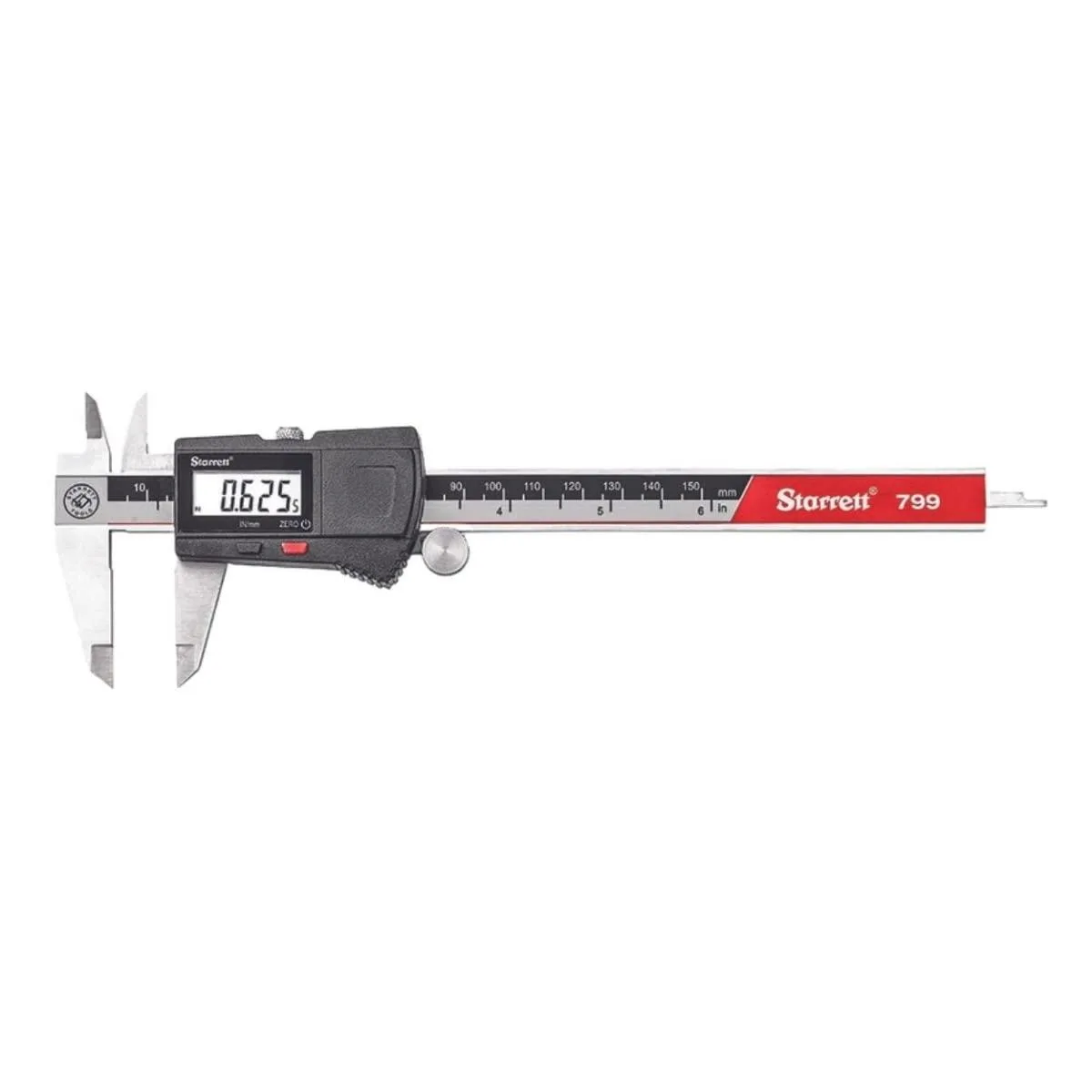 Stainless steel digital caliper with LCD display and thumb wheel