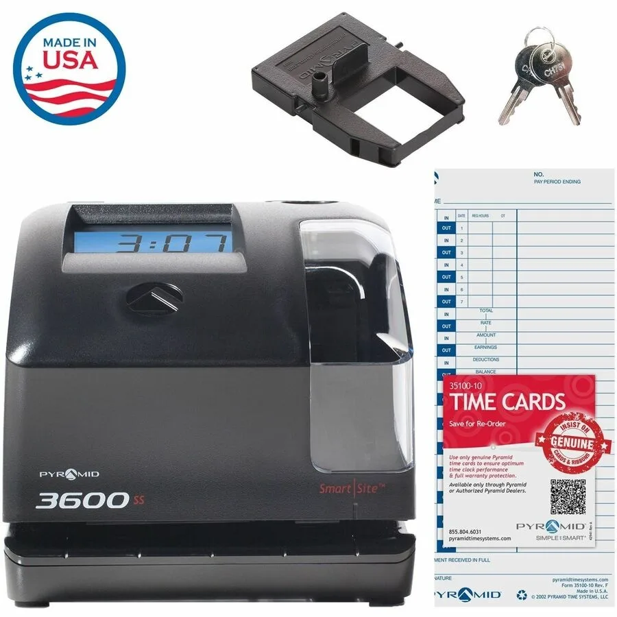 Pyramid Technologies Pyramid Technologies 3600SS SmartSite Time Clock and Document Stamp — produktbilde