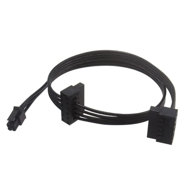 Vszerda Vszerda SATA Power Cable Mini 4 Pin to 2× Right-Angle SATA 18 in 46 cm Black — product photo