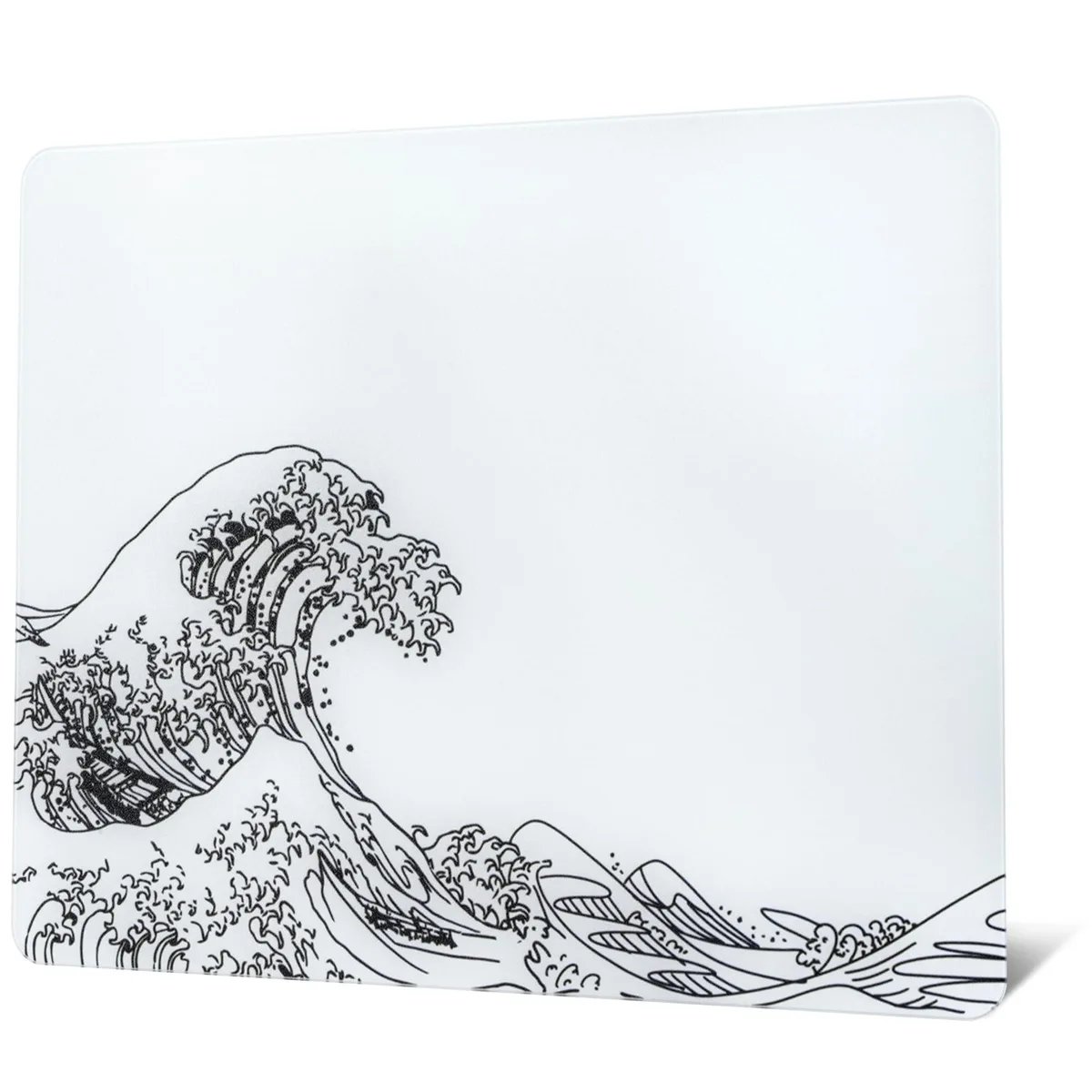  GMKWTL White Kanagawa Glass Mouse Pad 16.2" x 12.2" 3.2mm — product photo