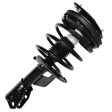 Unity 11420 front complete strut assembly, silver metal coil spring and shock unit with top mount