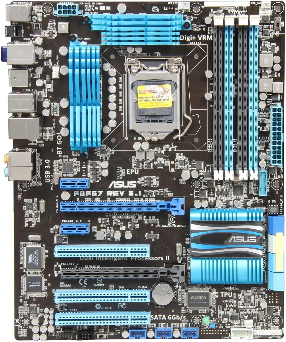 ASUS ASUS P8P67 REV 3.1 Intel motherboard LGA 1155 DDR3 32GB — product photo