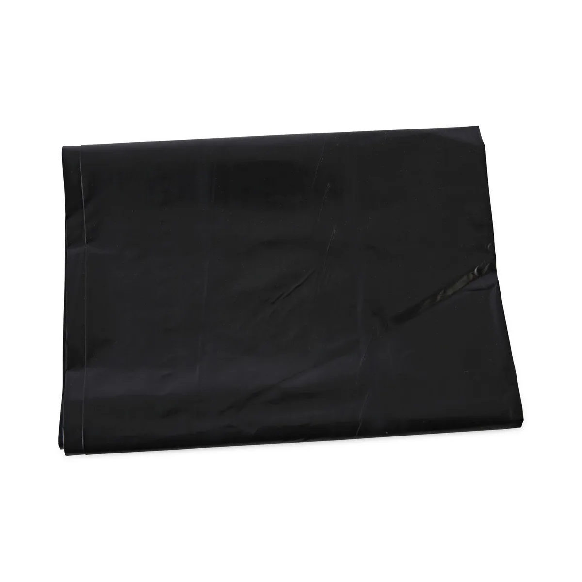 Flat carton of black 60-gallon can liners, 1.7 mil LLDPE, star-seal bottom, 100 count