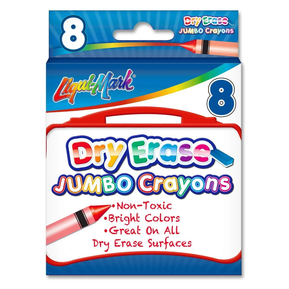  LIQUI-MARK Crayons Dry Erase Ast 8-Pack Jumbo Dry Erase Crayons — product photo