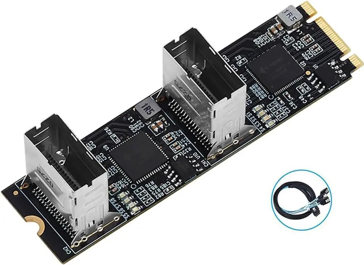 SMUGDESK SMUGDESK M.2 B+M Key PCIe 3.0 to 8-Port SATA 3.0 Expansion Card — product photo