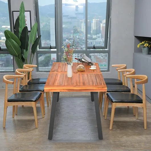 SlickBlue SlickBlue Acacia Wood Outdoor Dining Table 69" x 32.5" x 29.5" Brown — product photo