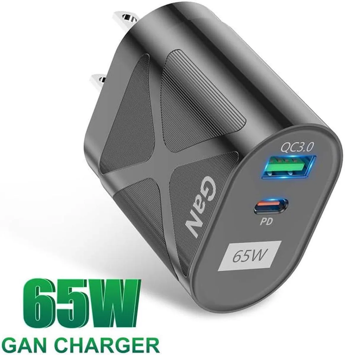 SMUGDESK SMUGDESK 65W USB C GaN Charger Dual Port Black — product photo