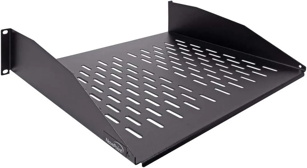 TAURKENAM TAURKENAM 2U 19-Inch Vented Cantilever Shelf 14-Inch Deep Black — product photo