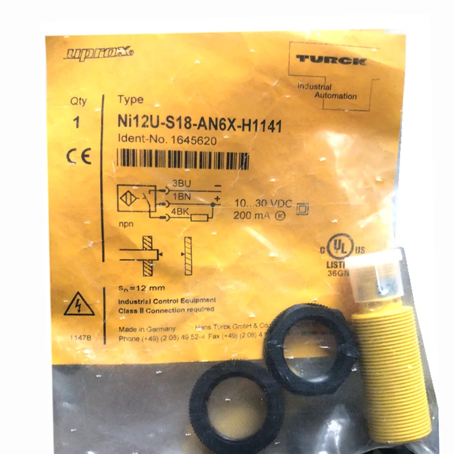 Turck Turck NI12U-S18-AN6X-H1141 1645620 Inductive Sensor NPN M18 12mm IP68 — product photo