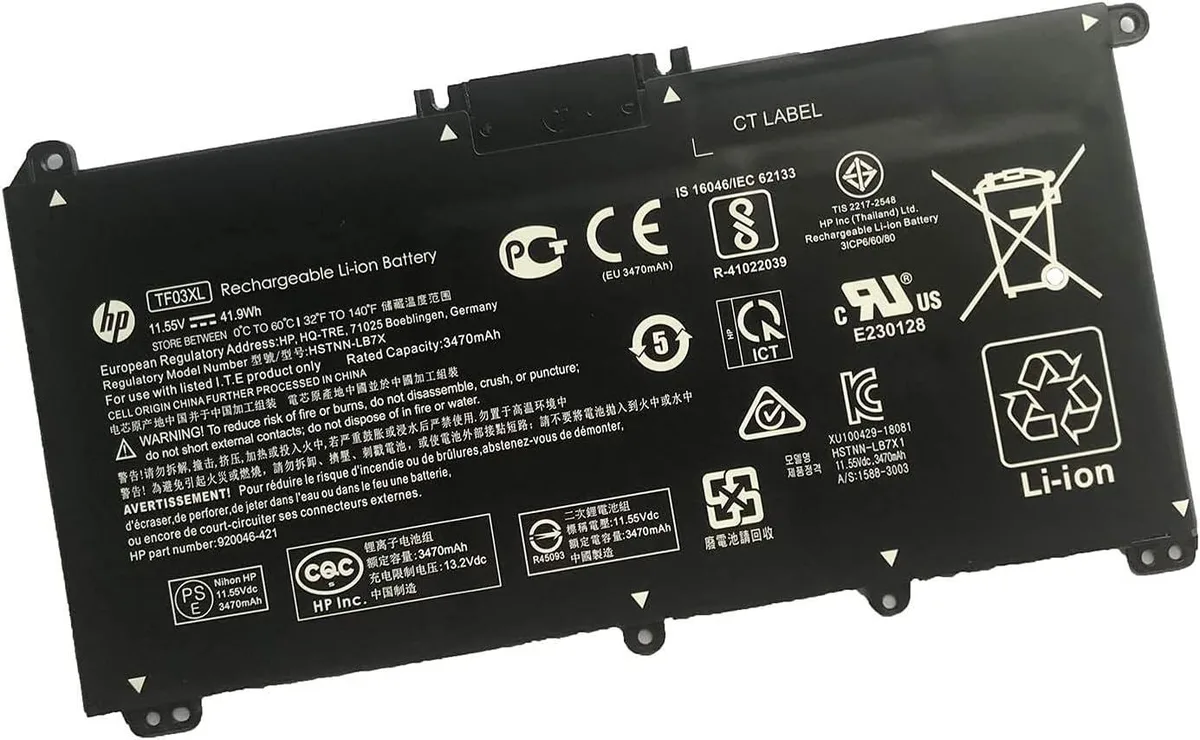 TAURKENAM TAURKENAM HP TF03XL 3-Cell 11.55V 41.9Wh 3630mAh laptop battery — product photo