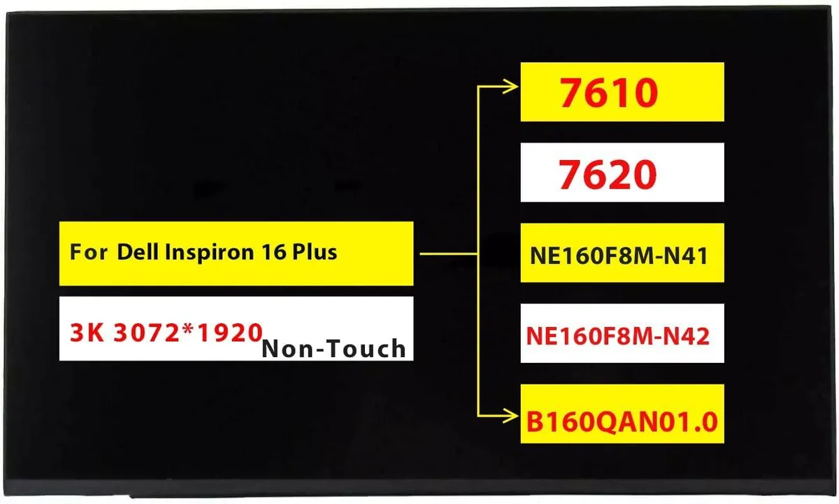 NUOLAISUN NUOLAISUN B160QAN01.0 16" 3K 3072x1920 40-Pin LCD Non-Touch Screen — product photo