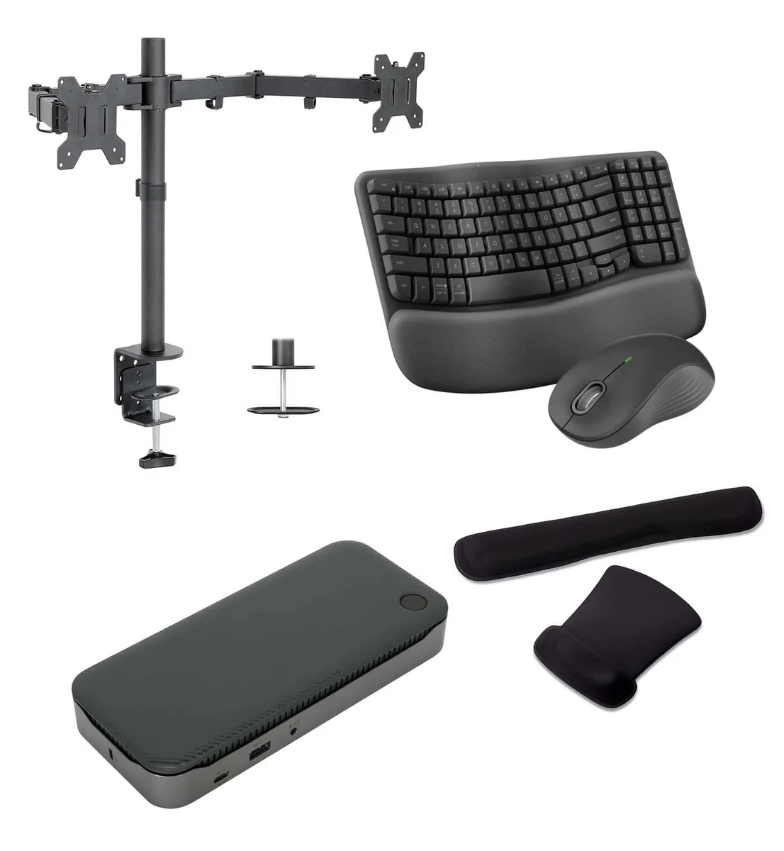 Targus Targus USB-C Quad 4K 100W Dock Bundle with Stand, MK670 & Gel Pads — product photo