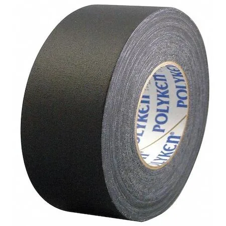 Black vinyl-coated cloth gaffer's tape roll, 55 yards by 4 inches