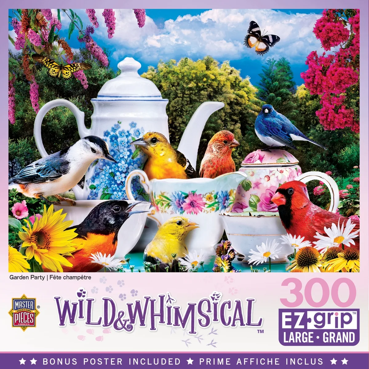 Masterpieces Puzzle Company Masterpieces Puzzle Company Wild &amp; Whimsical Garden Party 300 Piece EZ Grip Jigsaw Puzzle 18 x 24 — product photo