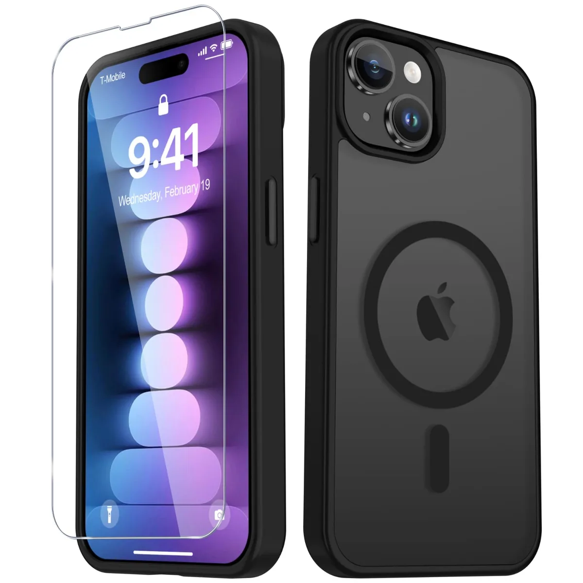  YENAPOON iPhone 15/14/13 Case Magnetic Black — product photo