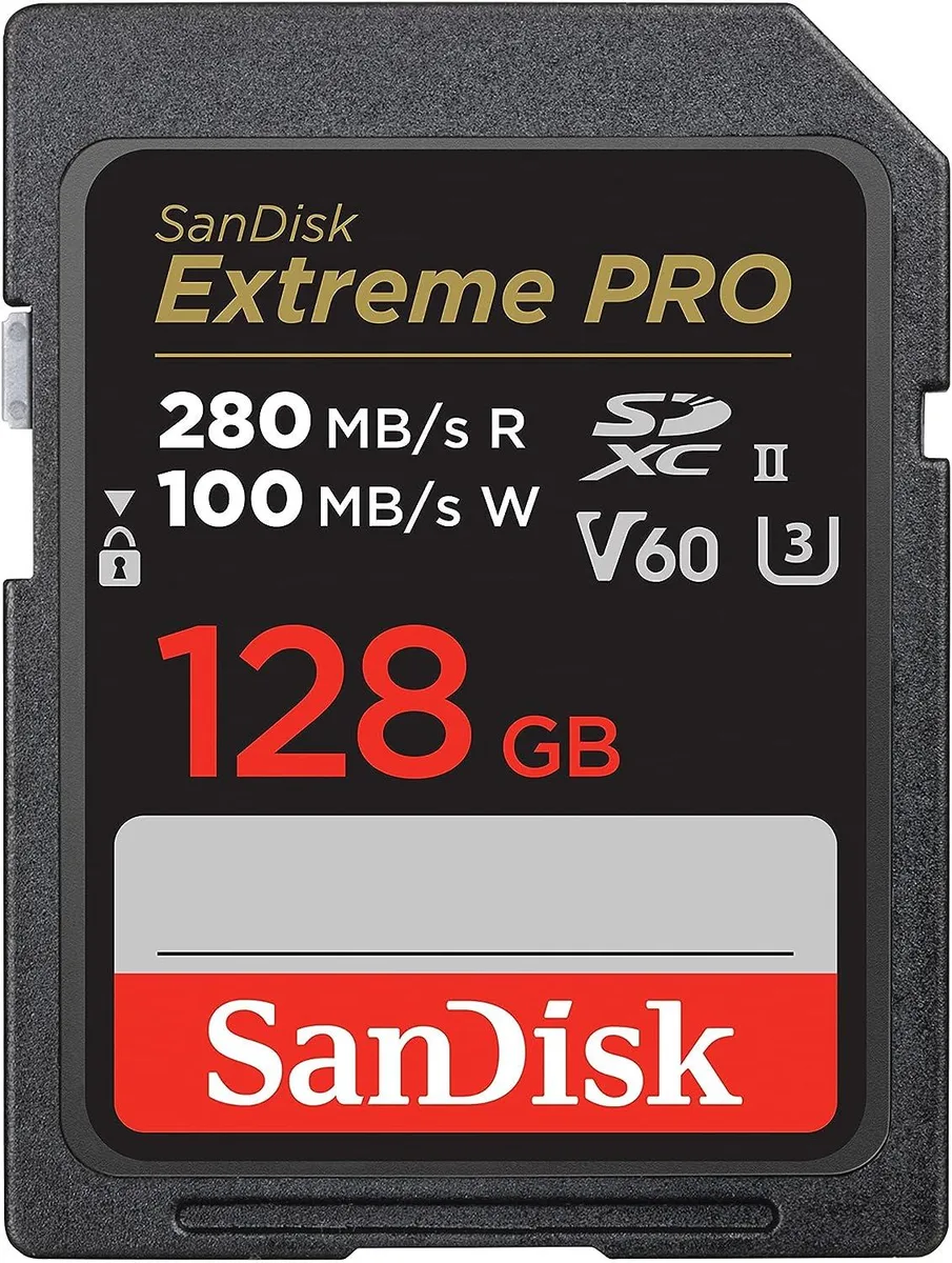 SanDisk SanDisk Extreme PRO SDXC 128GB 280MB/s 100MB/s memory card — product photo