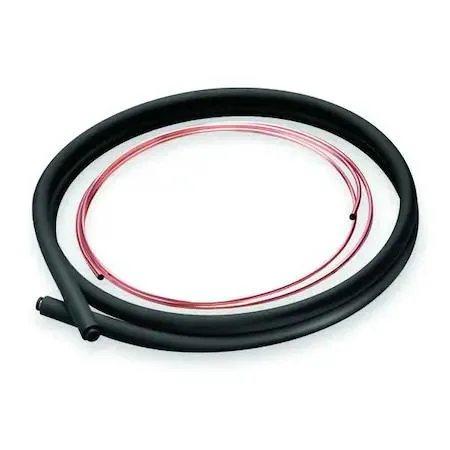 Coiled copper refrigerant line set, transparent insulation, 50 ft length