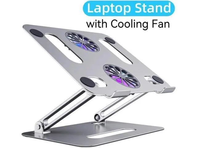 LORDWORLD LORDWORLD Adjustable Laptop Cooling Stand 11-17.3" Silver Dual Fan USB — product photo