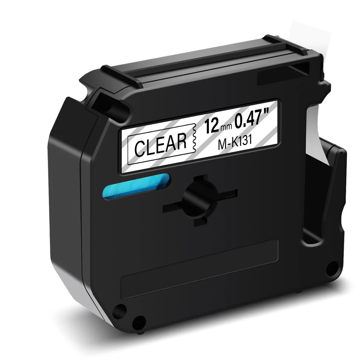 GREENCYCLE GREENCYCLE M-K131 Label Tape 12mm Black on Clear 26.2ft — product photo