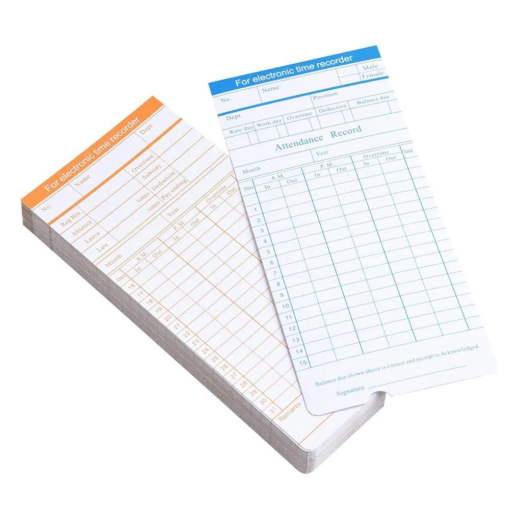 Yescom USA, Inc. Yescom USA, Inc. 16TCD001-MON50X2 Monthly Time Cards 100pcs — product photo