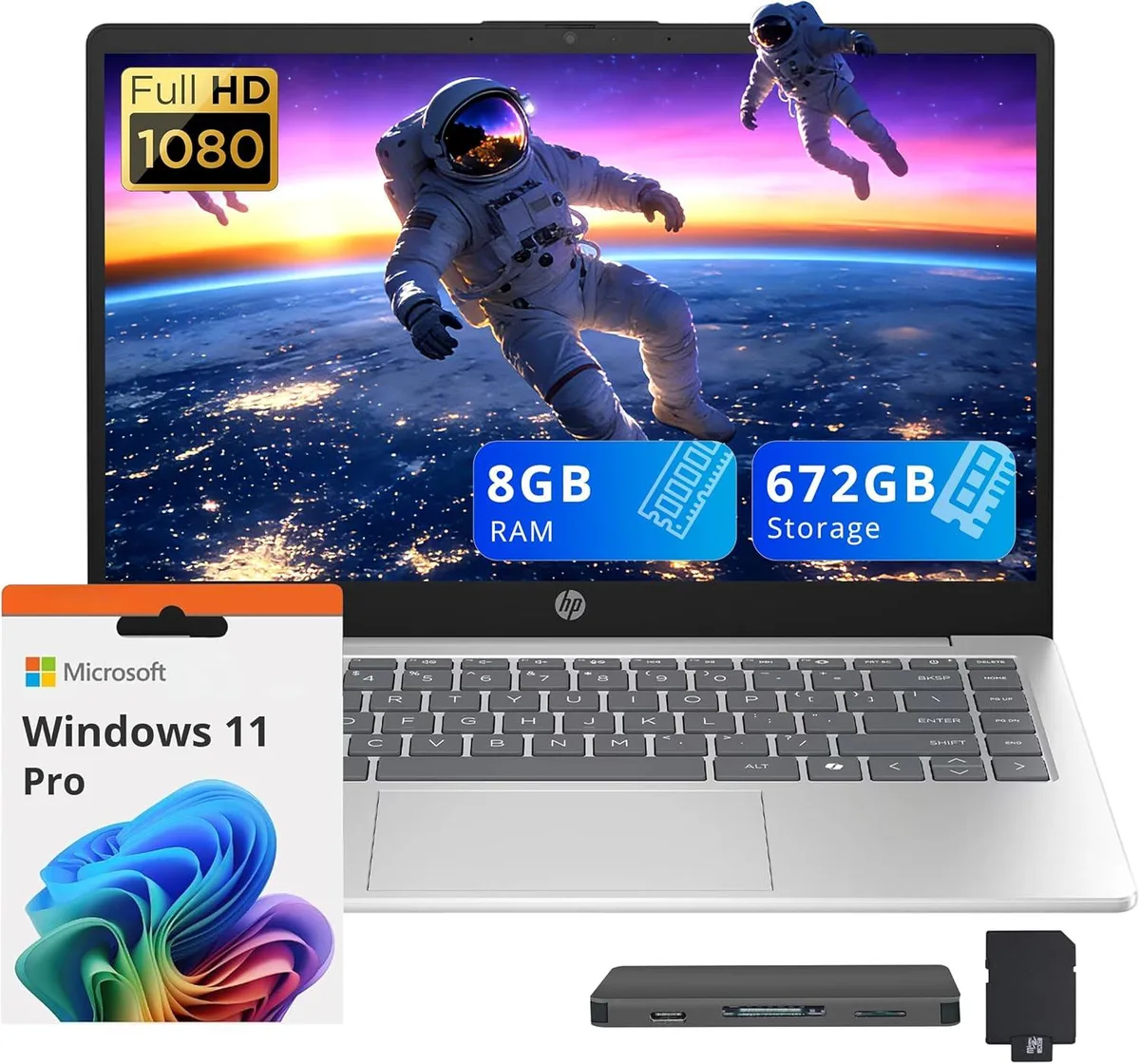 HP HP 14" FHD Business Laptop Intel Core i5-1334U 8GB DDR4 512GB SSD + 160GB Dock Set Silver — product photo