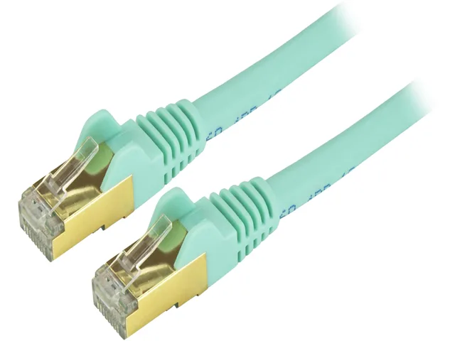 STARTECH STARTECH C6ASPAT20AQ Cat6a Shielded Ethernet Cable 20 ft Aqua — product photo
