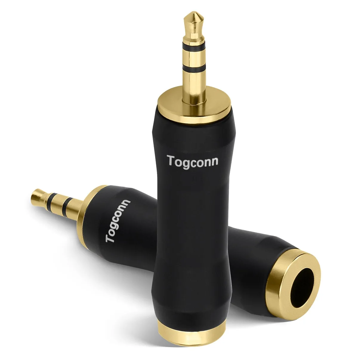  Togconn TOG-3.5TRSM-6.35F-2PK 3.5mm TRS Male to 6.35mm Female Audio Adapter 2 Pack — product photo