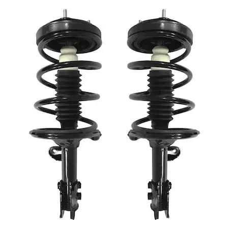 Unity front complete strut assembly kit, two silver units with coiled springs and top mounts