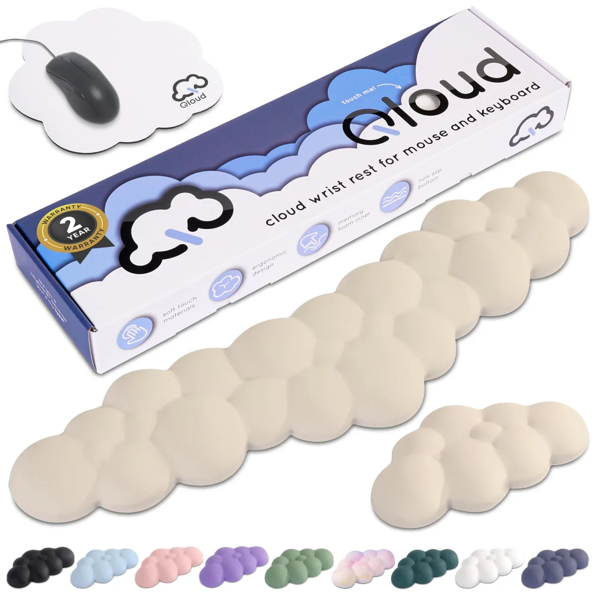  Create-ables Qloud Cloud Wrist Rest Beige 16.54 in x 4.72 in — product photo