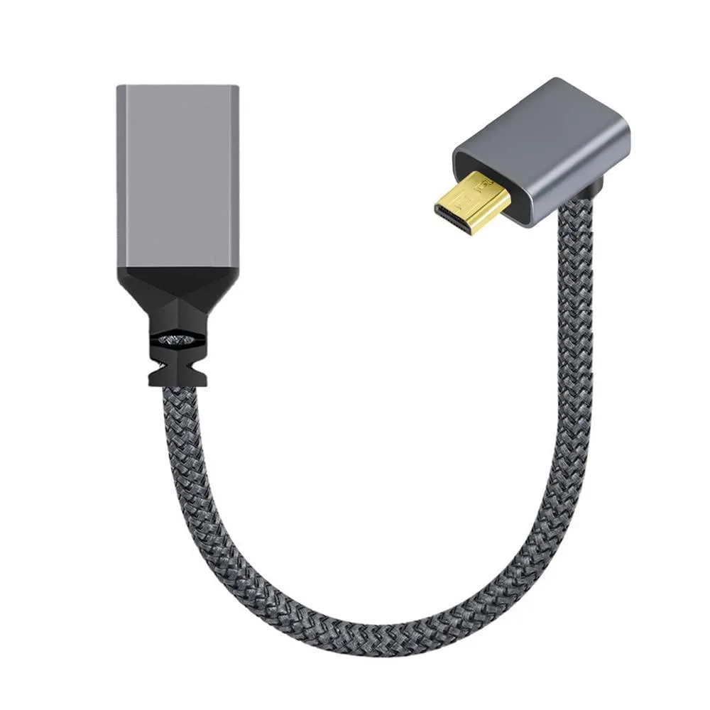 Fervit Fervit Micro HDMI 1.4 Male 90 Degree Up Angled to HDMI Female Extension Cable — product photo