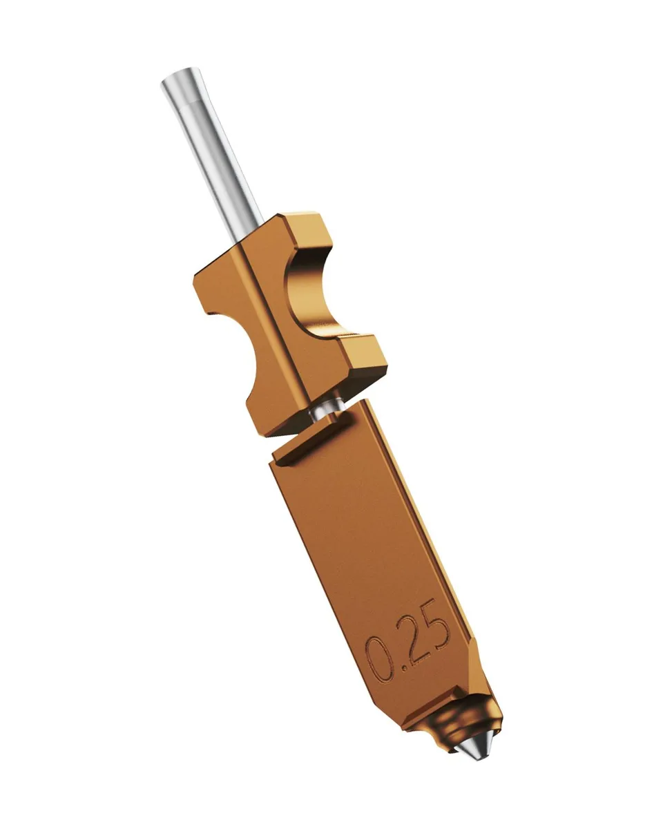 Small brass nozzle assembly with threaded base .25 mm 300C rating