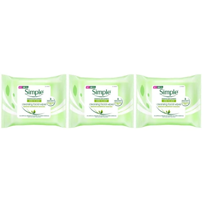 Real Simple Real Simple SIMPL-SKI-3PK skin care 25 wipes 3-pack — product photo