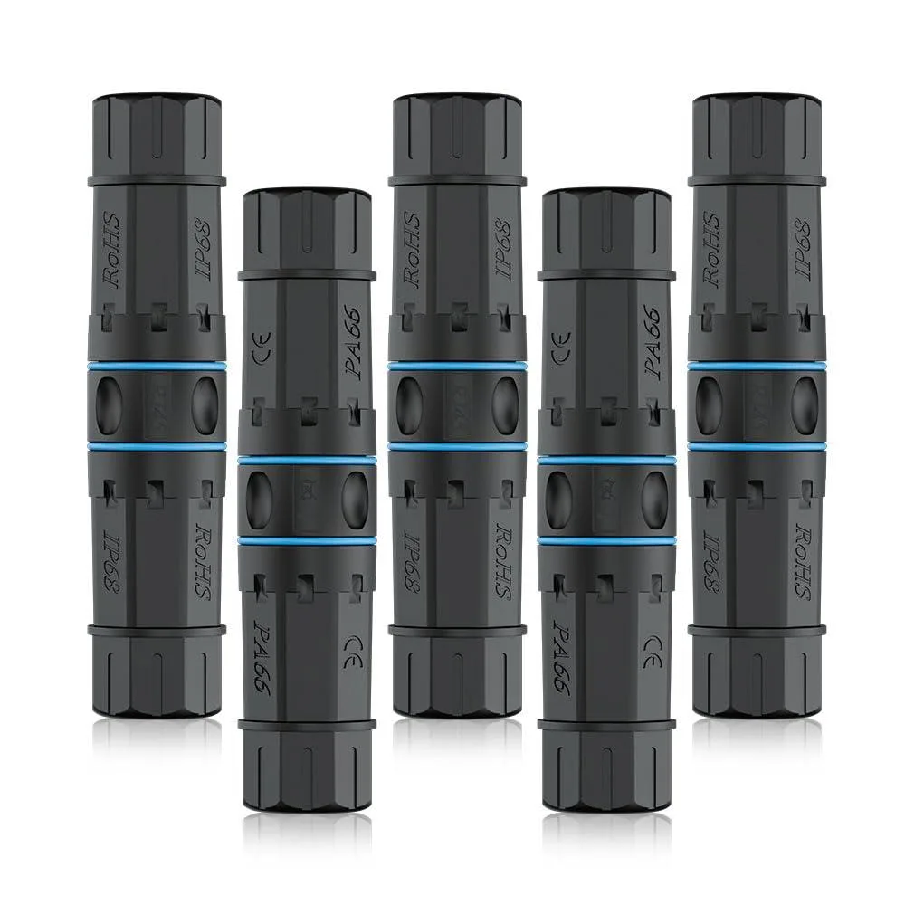 Zebra YUNXI-RJ45WPC-B Cat6 Waterproof RJ45 Coupler 5 Pack — product photo