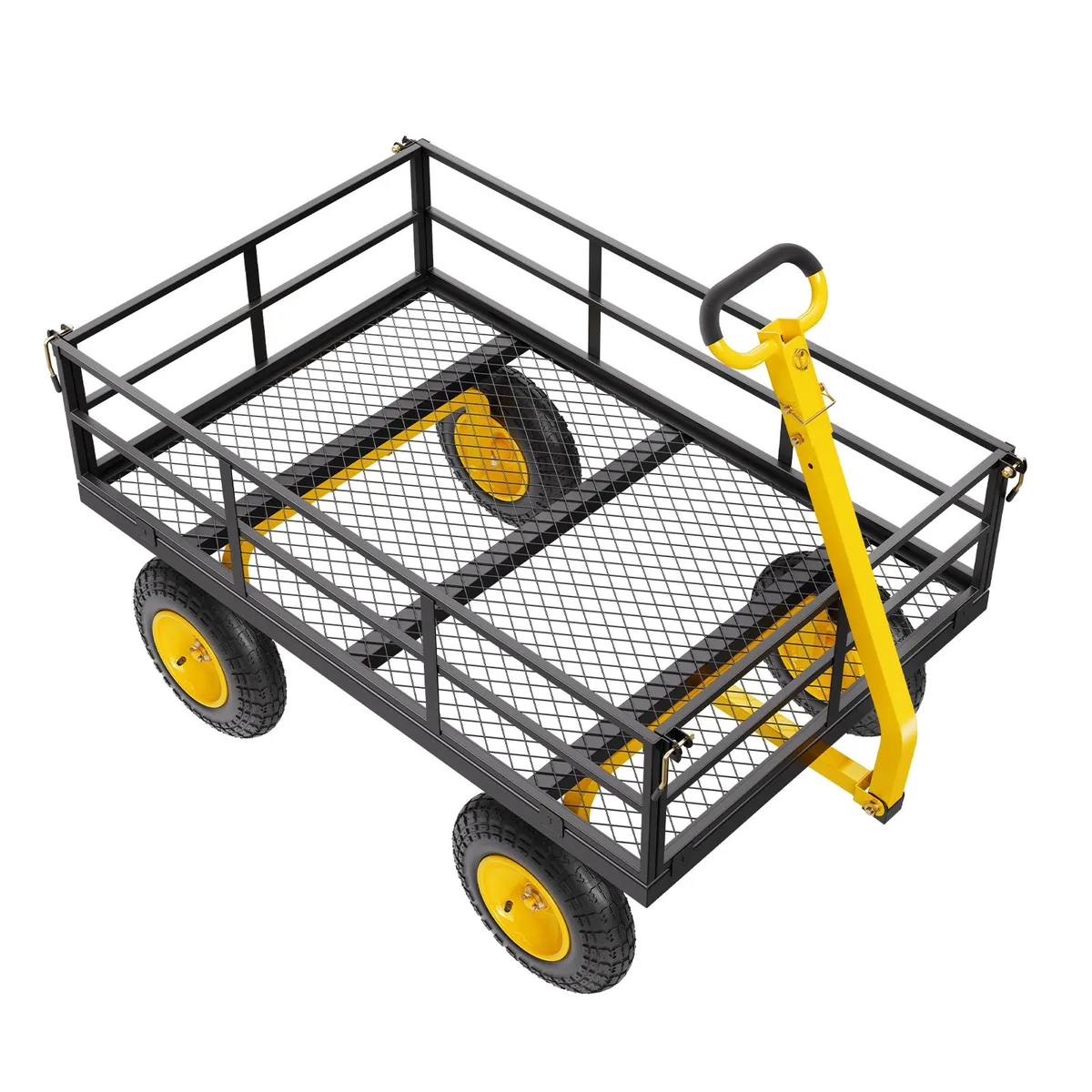 VEVOR VEVOR 1200 Lbs Steel Garden Cart 13" Tires 180° Handle Yellow Black — product photo