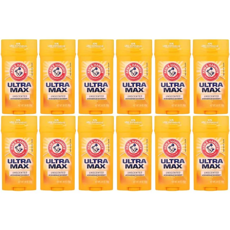 Arm & Hammer Arm & Hammer ARMH-DS-UMAX-2612 Unscented Deodorant 2.6 oz 12-Pack skin care — product photo